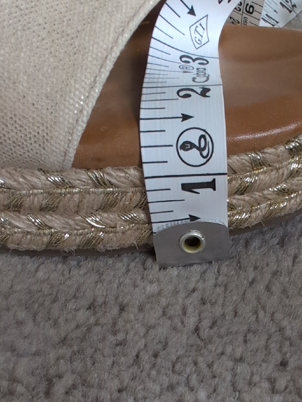 Women's Espadrille Gold Woven Wedge Sandals - Picture 8 of 10